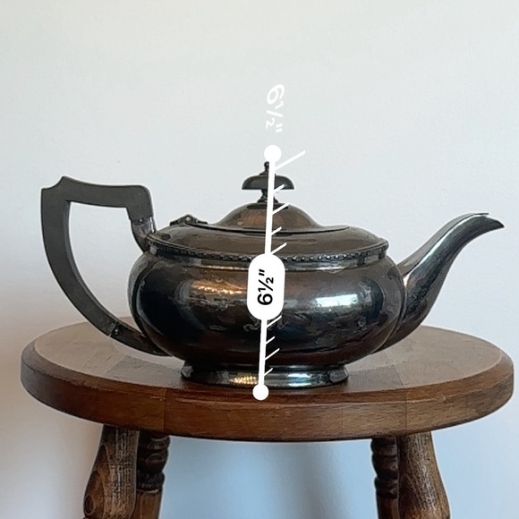 Vtg Silver Plated Sheffield Design  Kettle Tea Patina Nickel England Engraved M - Picture 12 of 16